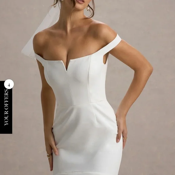 Club L London Strapless White Dress